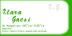 klara gacsi business card